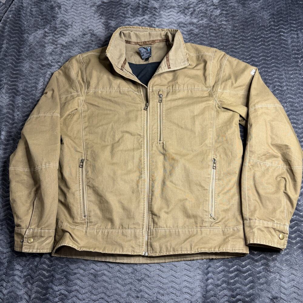 Kuhl Brown Khaki Burr Durable Zip Up Jacket Men's Size Large